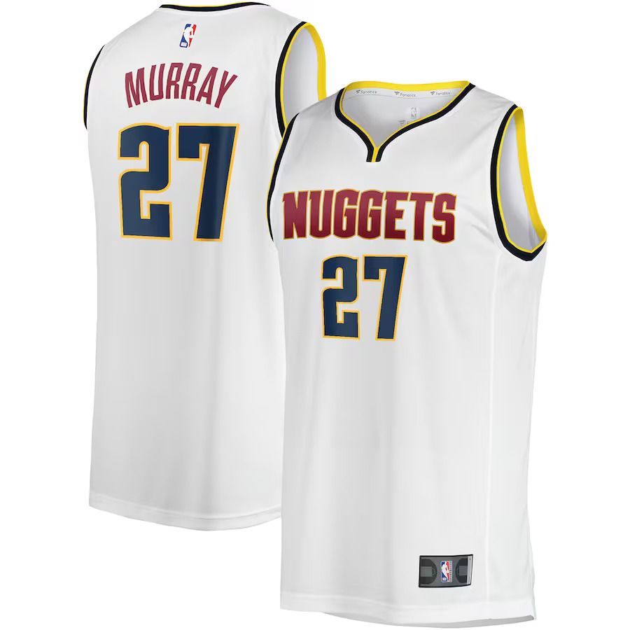 Men Denver Nuggets 27 Jamal Murray Fanatics Branded White Fast Break Player NBA Jersey